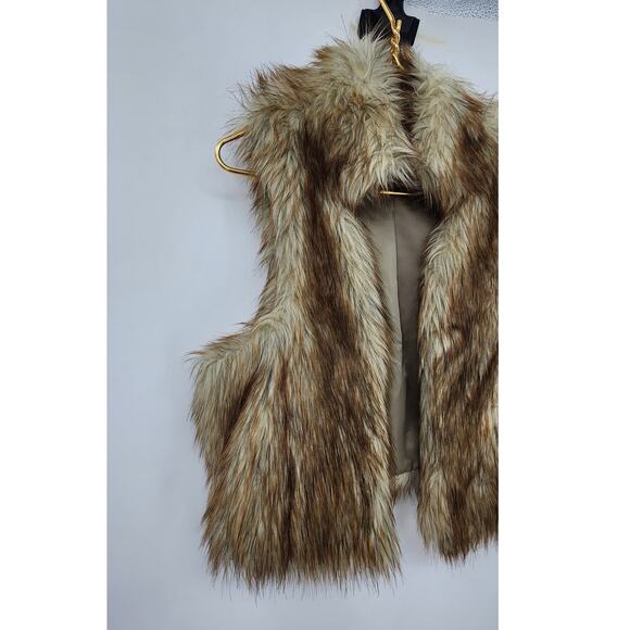 Ann Taylor Loft Faux Fur Vest Brown Size M/L - Picture 3 of 6